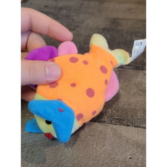 Beanie Baby 1999 rainbow multicolored fish plush toy figure - Picture 4 of 5